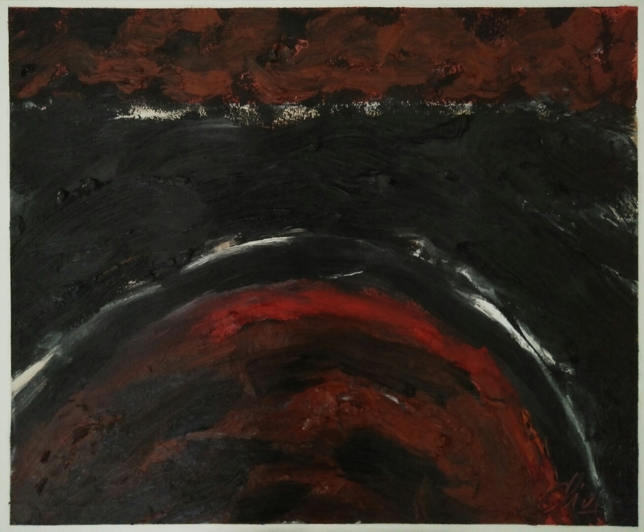 "Devant le navire"/Oil on canvas/70 cm X 58 cm