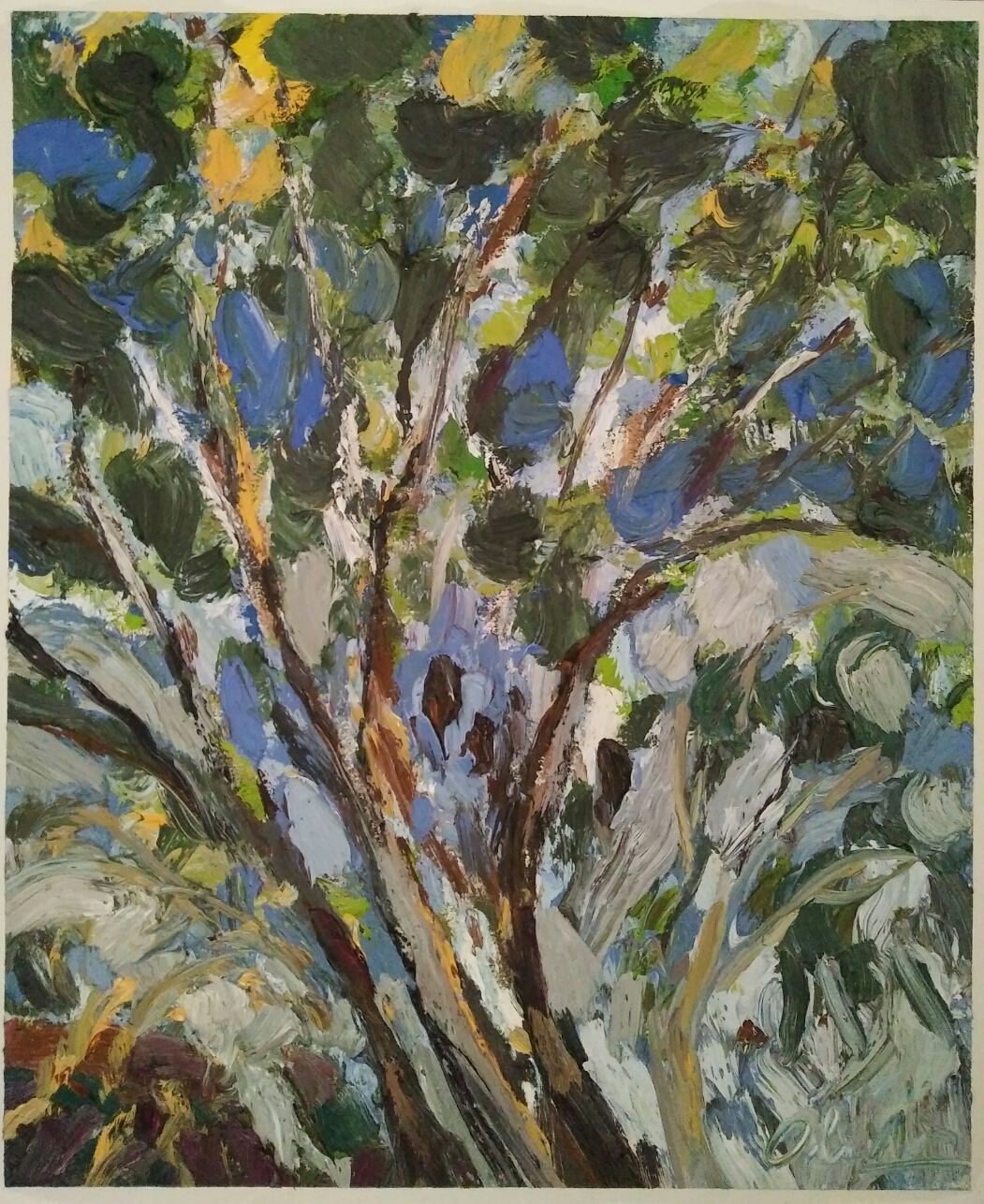 "Grand arbre bleu" / Oil on canvas/ 58 cm X 70 cm
