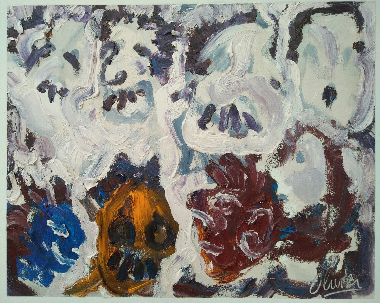 "Masques"/ Oil on canvas/ 70 cmX58 cm