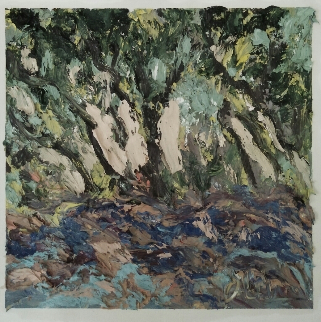 "Sous-bois"/Oil on canvas/ 36X36 cm