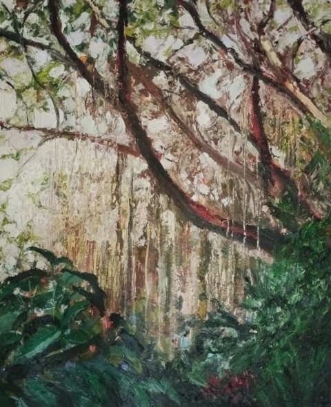 Rain tree. Oil on canvas 100 x 90 cm