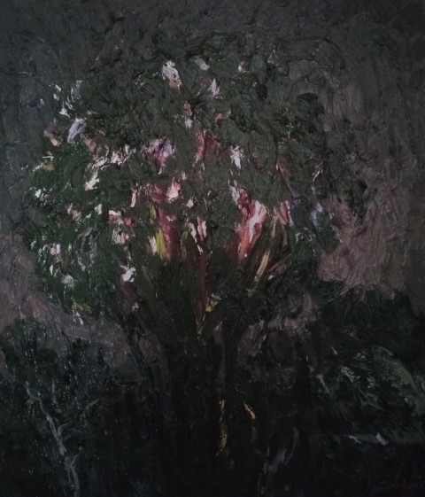 Loï Khratong night. Oil on canvas. 53 x 47 cm