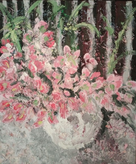 Pot d'orties. Oil on canvas. 64 x 51 cm