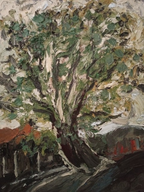 Grand arbre en feuilles. Oil on canvas. 60 x 80 cm